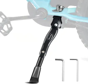Kickstand for Kids Bike for 16 18 20 Inch Adjustable Folding Center Mount Children's Bicycles Black Aluminium Alloy Bike Kick Stand Easy Install
