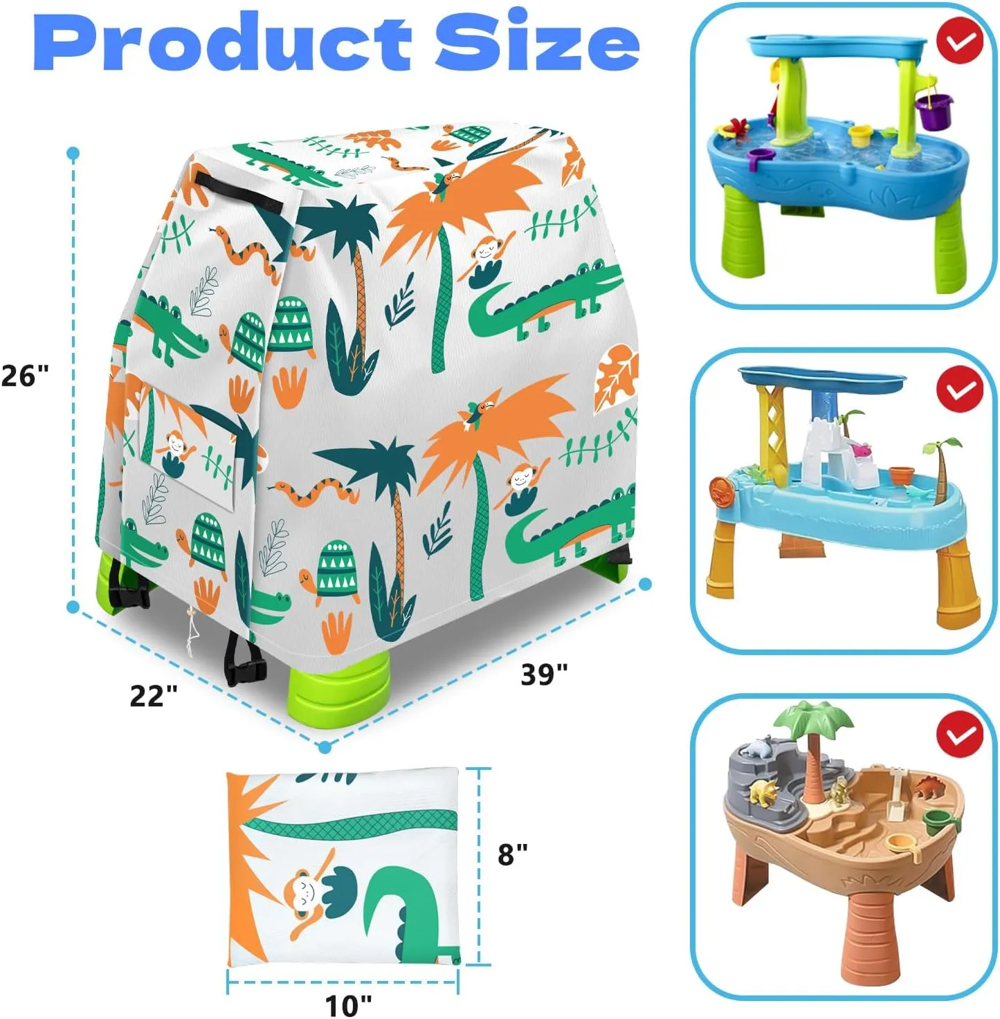 Kids Water Table Cover for Step2 Rain Showers Water Table Accessories, Outdoor Toys Waterproof Sunshade Dust Cover for Toddlers 1-3 Outdside Step 2 Watertable Toys for Kids Ages 3-5