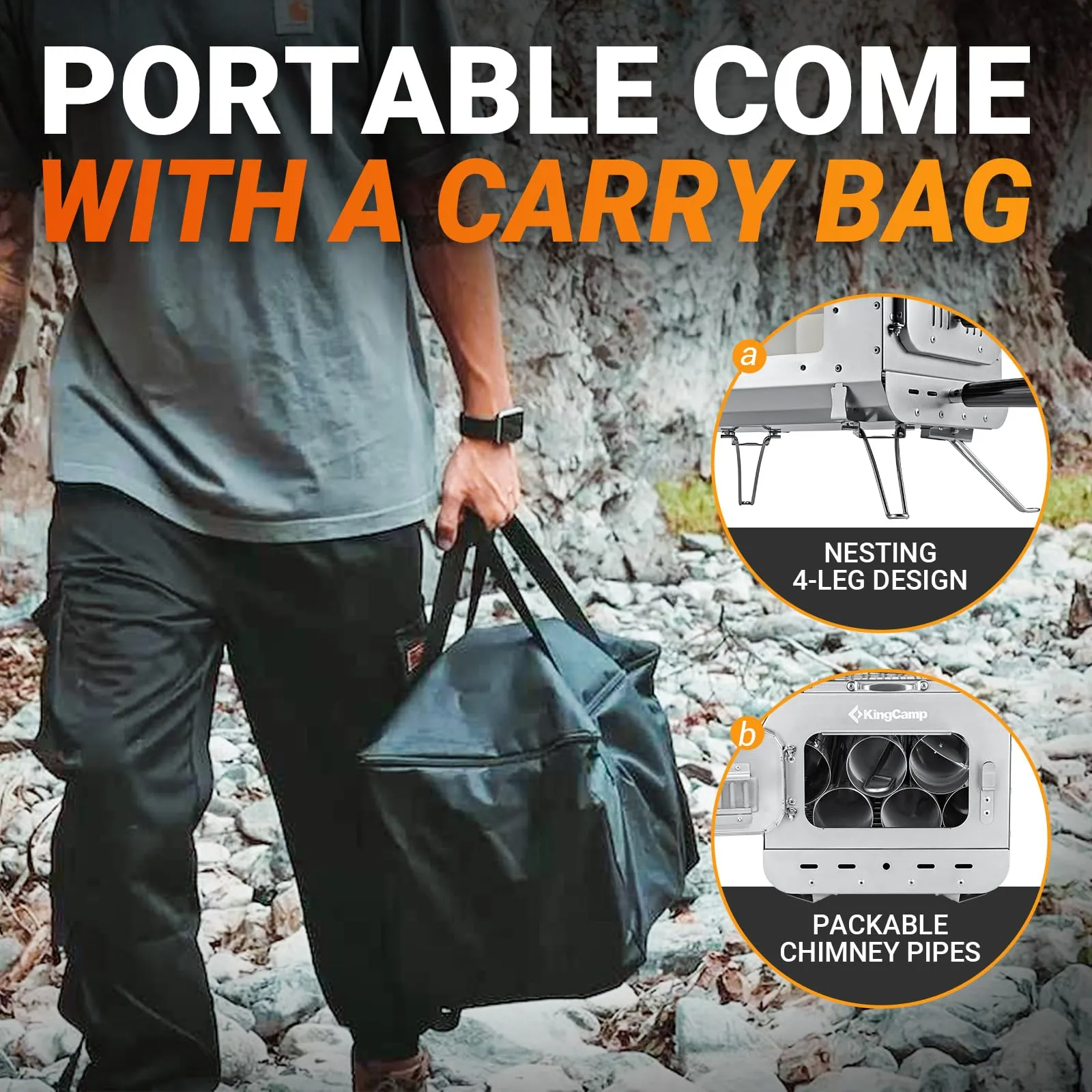 KingCamp Hot Tent with Hot Stove Bundle