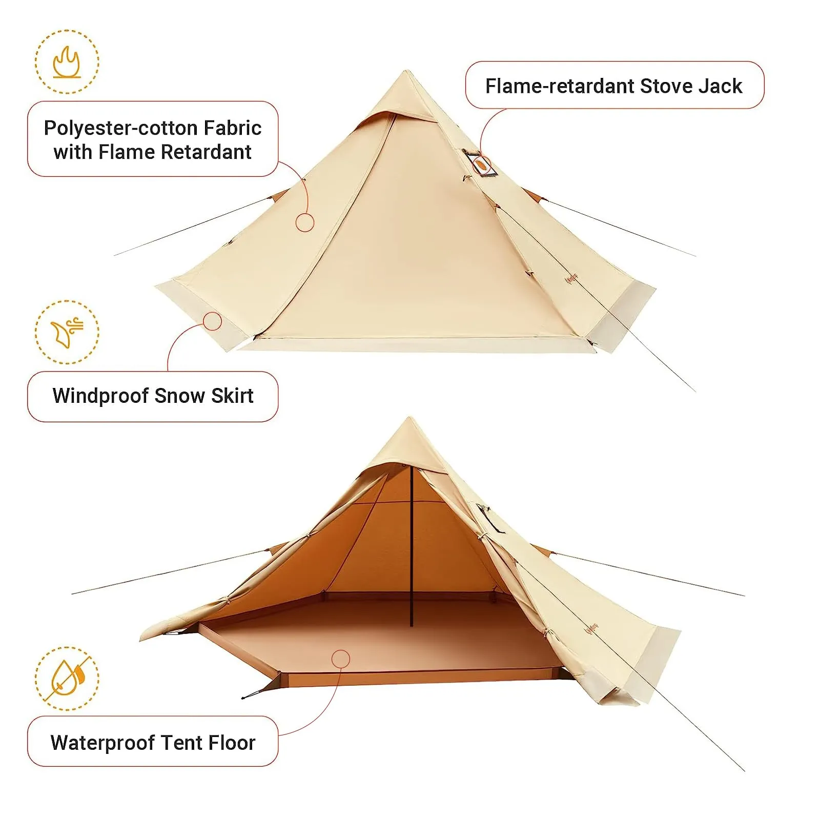 KingCamp Hot Tent with Hot Stove Bundle