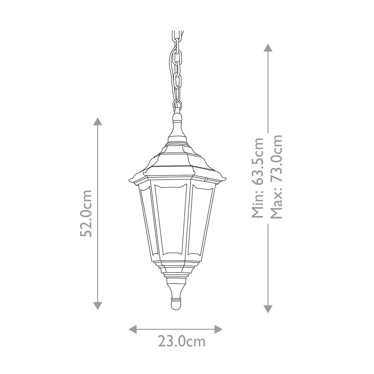 Kinsale 1 Light Chain Lantern | Black