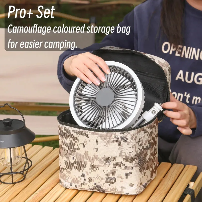 KINSCOTER 10000mAh Camping Tent Fan Multifunctional Rechargeable Desktop Fan USB Outdoor Ceiling Fan with LED Light Lamp