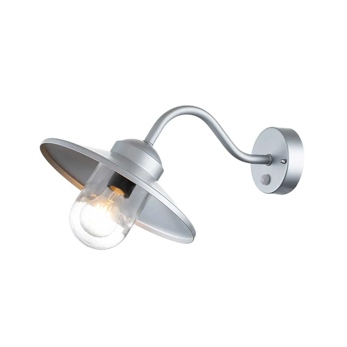 Klampenborg 1 Light Wall Lantern with PIR | Silver