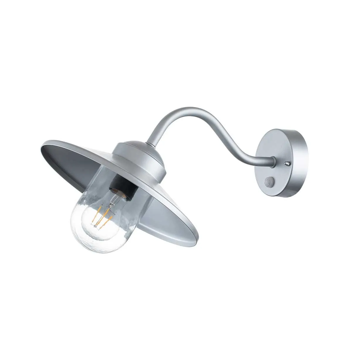 Klampenborg 1 Light Wall Lantern with PIR | Silver