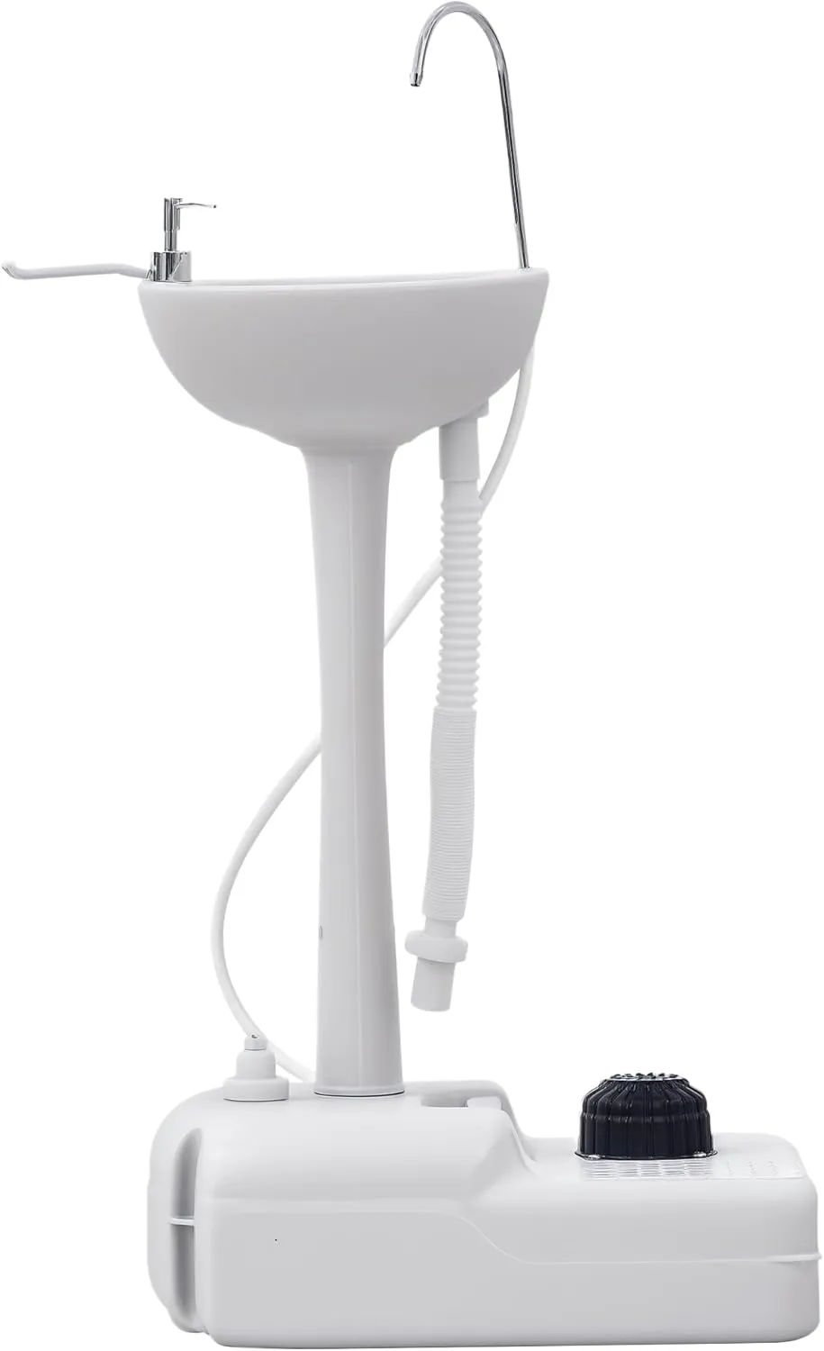 kleankin Portable Hand Washing Station, Handwashing Station Basin with 4.5 Gallon Tank, Rolling Wheels, Soap Dispenser, Towel Holder for RV, Outdoor Events, Gatherings, HDPE, White