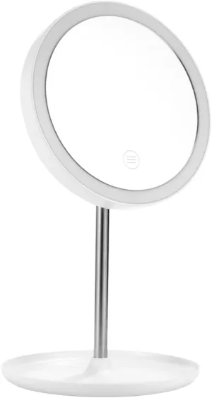 KOHARA Portable LED Smart Makeup Mirror Portable USB Mirror USB Desktop Intelligent LED Mirror Chargeable Makeup Mirror Multifunction Cosmetic Mirror Shine with Lights Fashion Charge