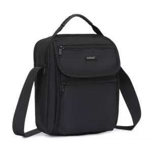 Kono Durable Men's Crossbody Shoulder Bag with Multiple Pockets - Messenger Bag - Black