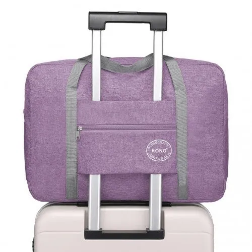 Kono Foldable Waterproof Storage Travel Handbag - Purple
