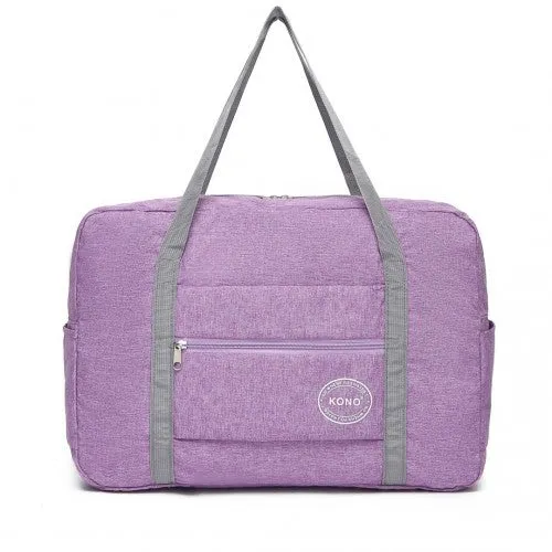 Kono Foldable Waterproof Storage Travel Handbag - Purple
