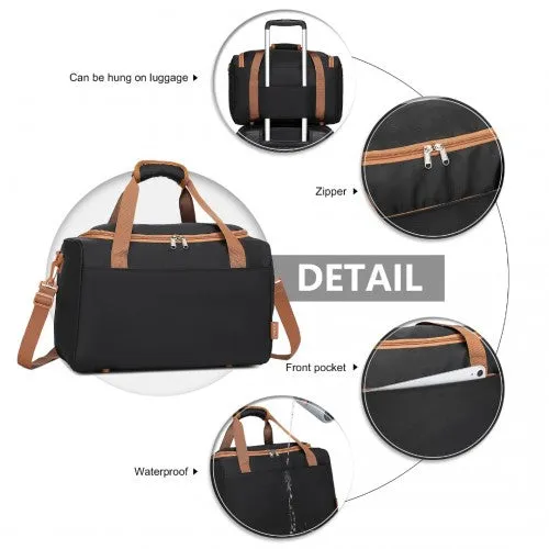 Kono Spacious Travel Storage Bag Handbag - Black And Brown