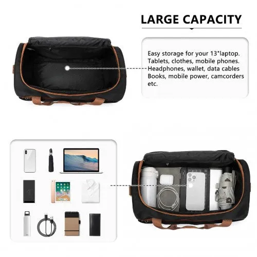 Kono Spacious Travel Storage Bag Handbag - Black And Brown