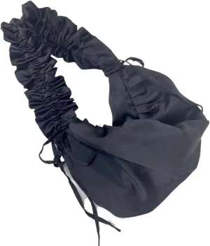Korean Pleated Cloud Bag, Versatile for Women, Lightweight Hand-Held One Shoulder Bag, Dumpling Shaped(Black)