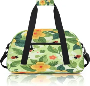 Ladybugs Small Gym Bag 18 inch Carry On Duffel Bag for Weekender Travel Sports Workout Yoga Gymnastics Dance Ballet