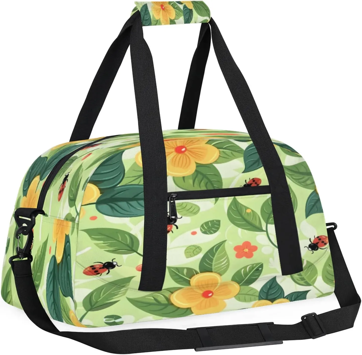 Ladybugs Small Gym Bag 18 inch Carry On Duffel Bag for Weekender Travel Sports Workout Yoga Gymnastics Dance Ballet
