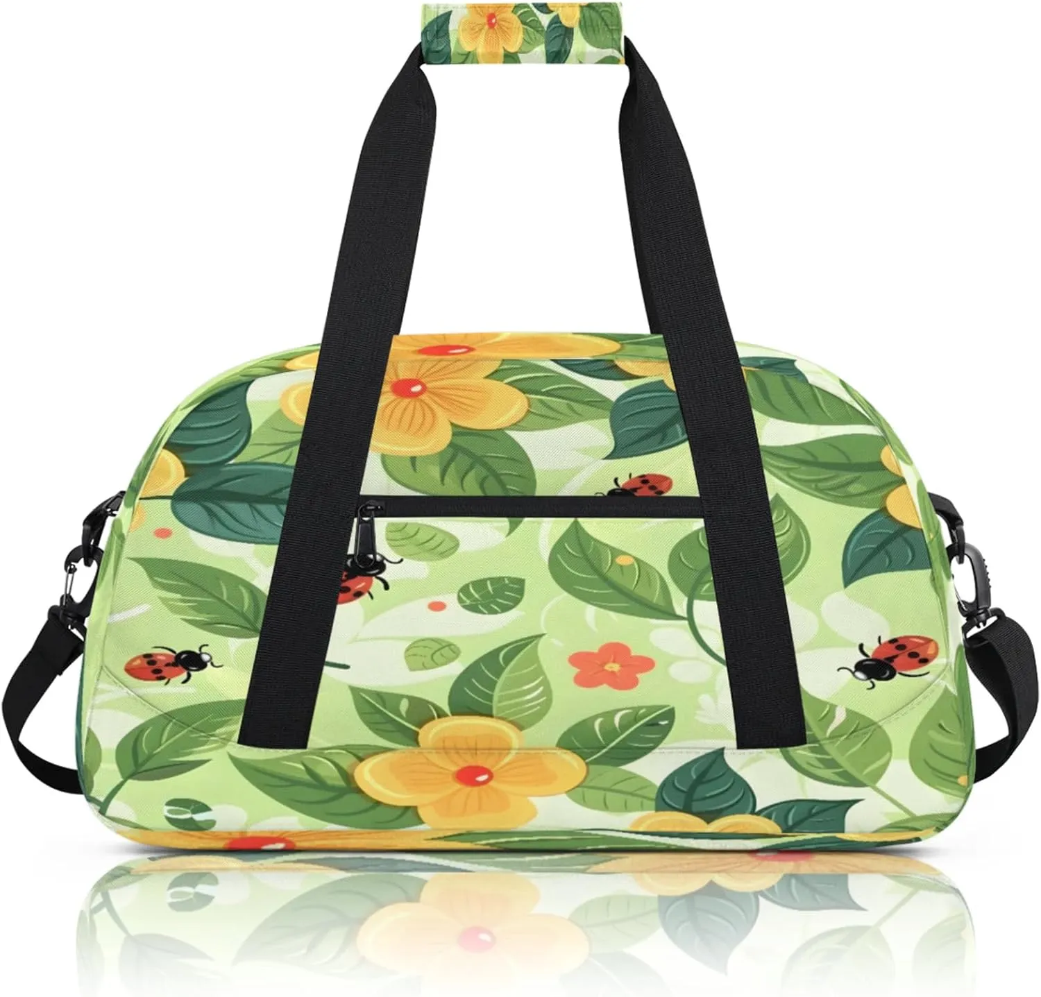 Ladybugs Small Gym Bag 18 inch Carry On Duffel Bag for Weekender Travel Sports Workout Yoga Gymnastics Dance Ballet