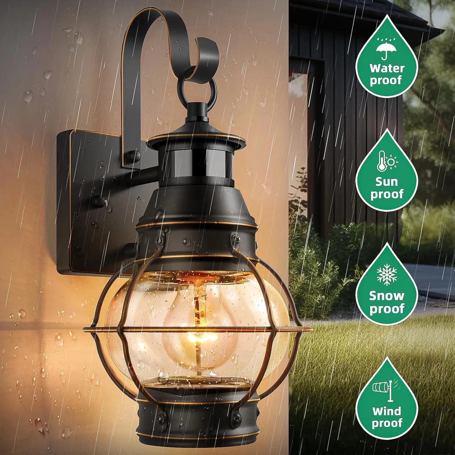 Lamomo Outdoor Wall Sconce,2 Pack Black Dusk to Dawn Motion Sensor Light Fixtures, Exterior Metal Waterproof Porch Lights for House Patio(No Bulb)