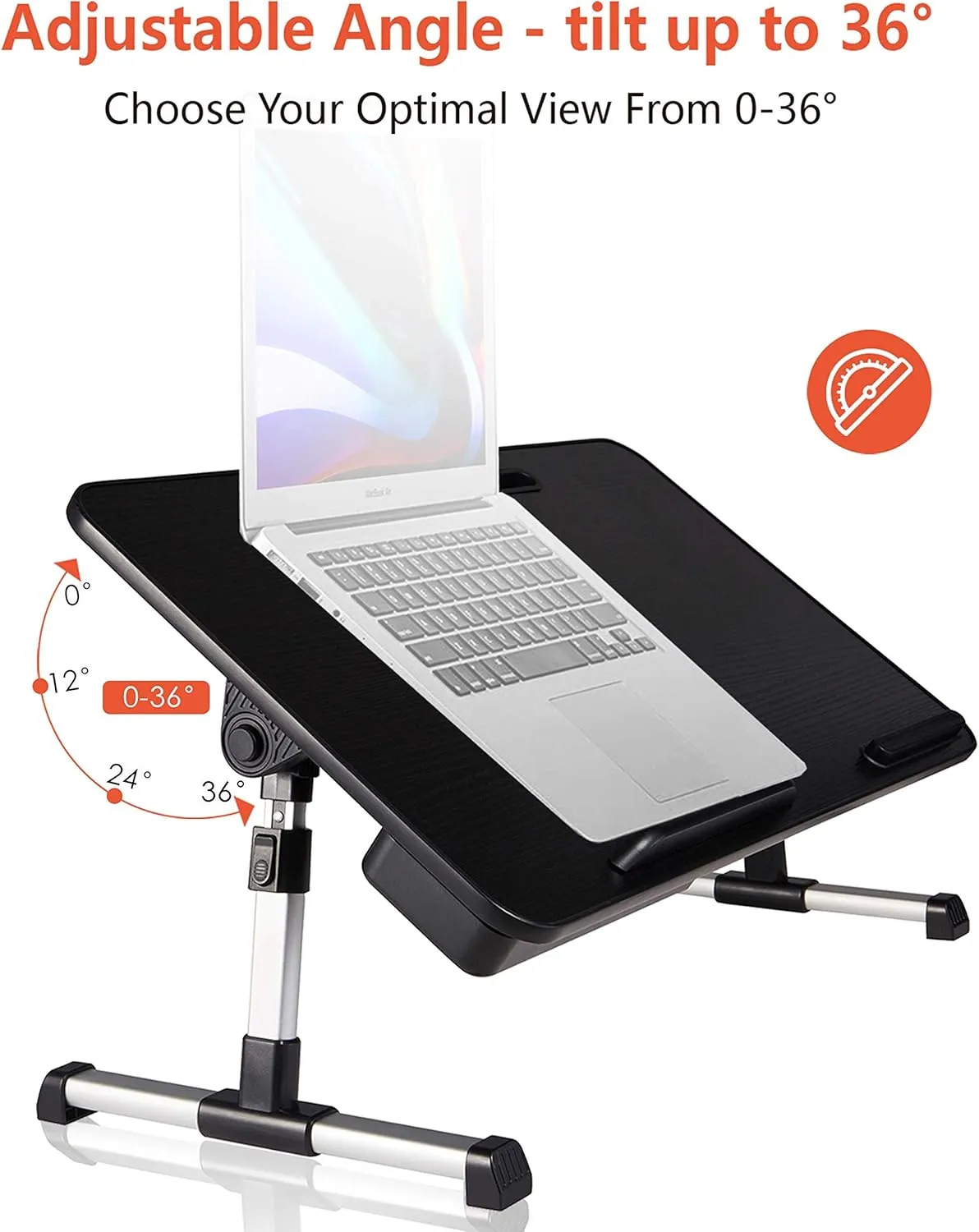 Lap Desk for Laptop,BUILDEC Adjustable Laptop Stand for Desk with Storage Drawer,Foldable Legs Standing Lap Table for Reading, Eating, Working, Writing, Gaming and Drawing in Bed Sofa Couch Floor