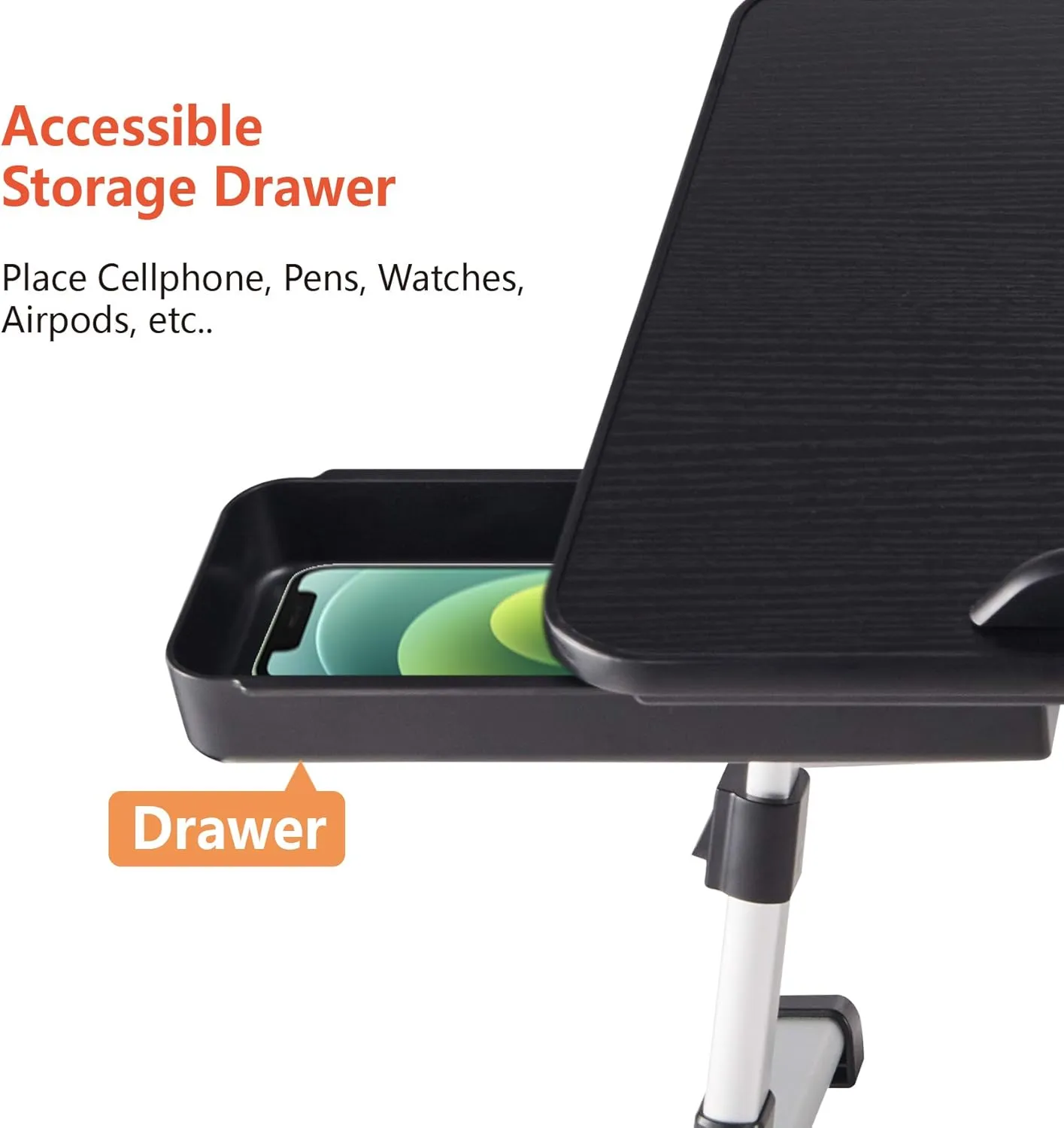 Lap Desk for Laptop,BUILDEC Adjustable Laptop Stand for Desk with Storage Drawer,Foldable Legs Standing Lap Table for Reading, Eating, Working, Writing, Gaming and Drawing in Bed Sofa Couch Floor