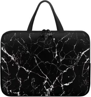 Laptop Sleeve Case with Handle Black White Marble Notebook Case for Notebook Briefcase for Office,Travel,Business-15 inch