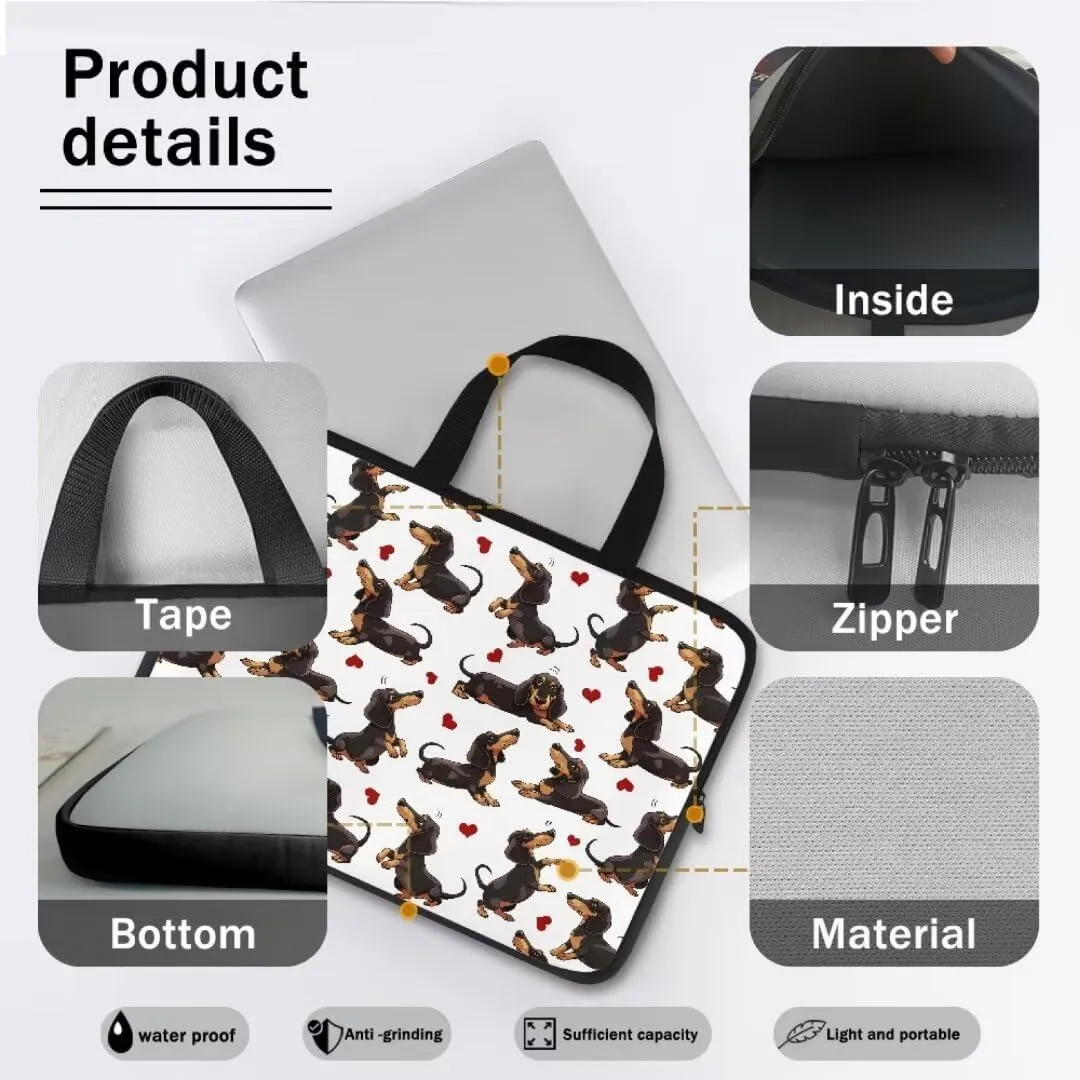 Laptop Sleeve Case with Handle Black White Marble Notebook Case for Notebook Briefcase for Office,Travel,Business-15 inch