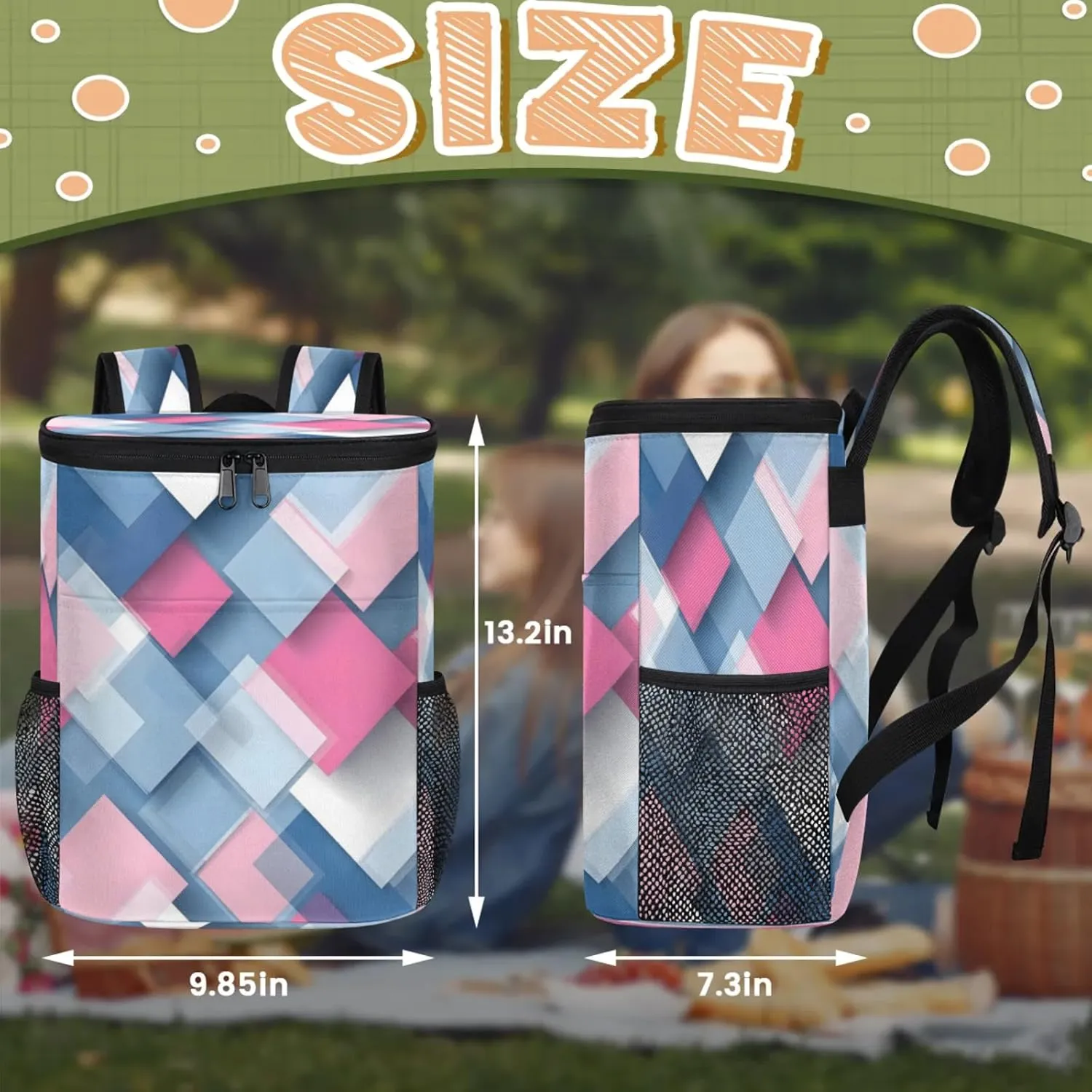 Large Insulated Cooler Backpack, Leak Proof Backpack 30 Cans, Cooler Bag for 12h Hot/Cold Retention
