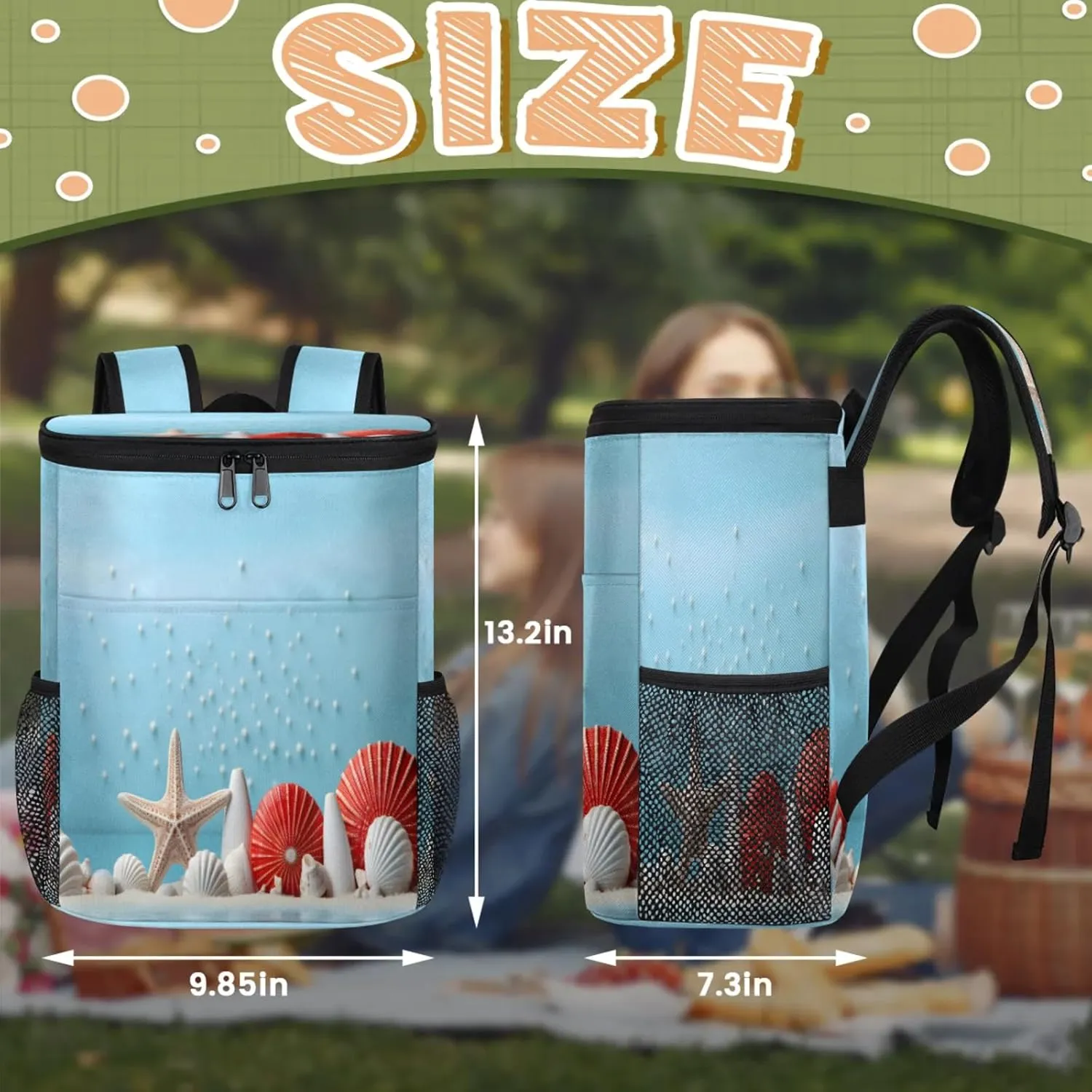 Large Insulated Cooler Backpack, Leak Proof Backpack 30 Cans, Cooler Bag for 12h Hot/Cold Retention