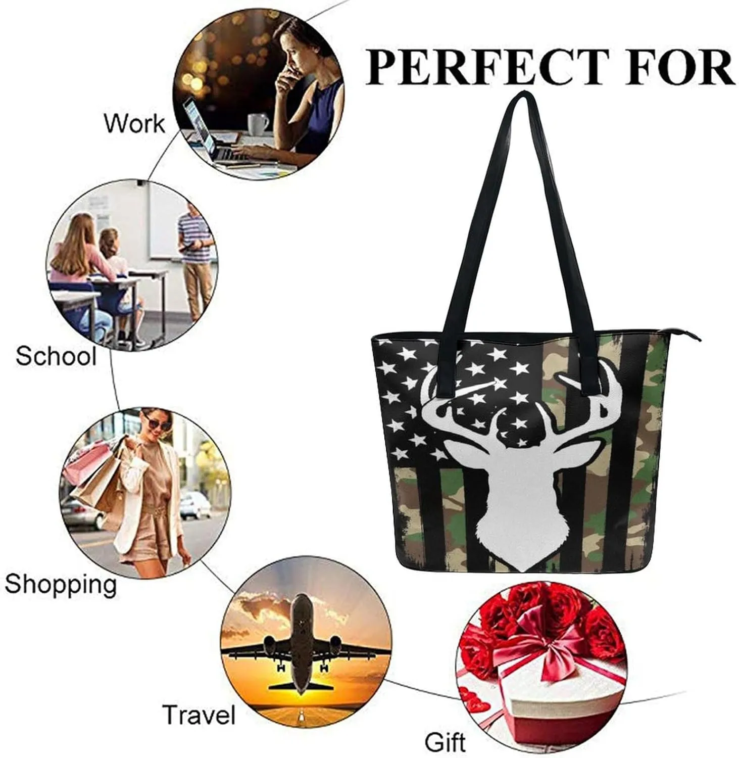 Large Leather Handbag Unisex Travel Lightweight Tote Bag For Daily Use