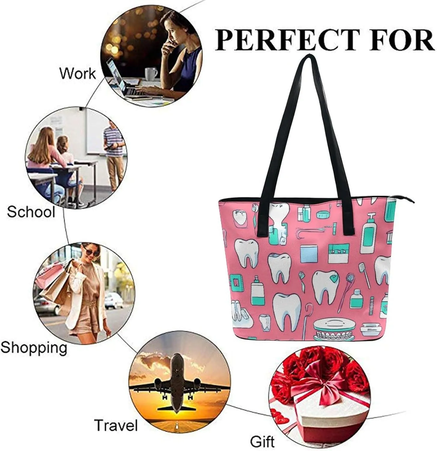 Large Leather Handbag Unisex Travel Lightweight Tote Bag For Daily Use