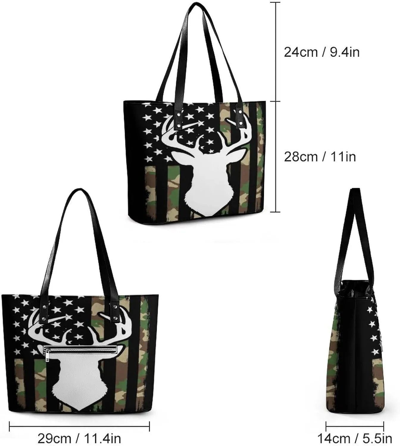 Large Leather Handbag Unisex Travel Lightweight Tote Bag For Daily Use