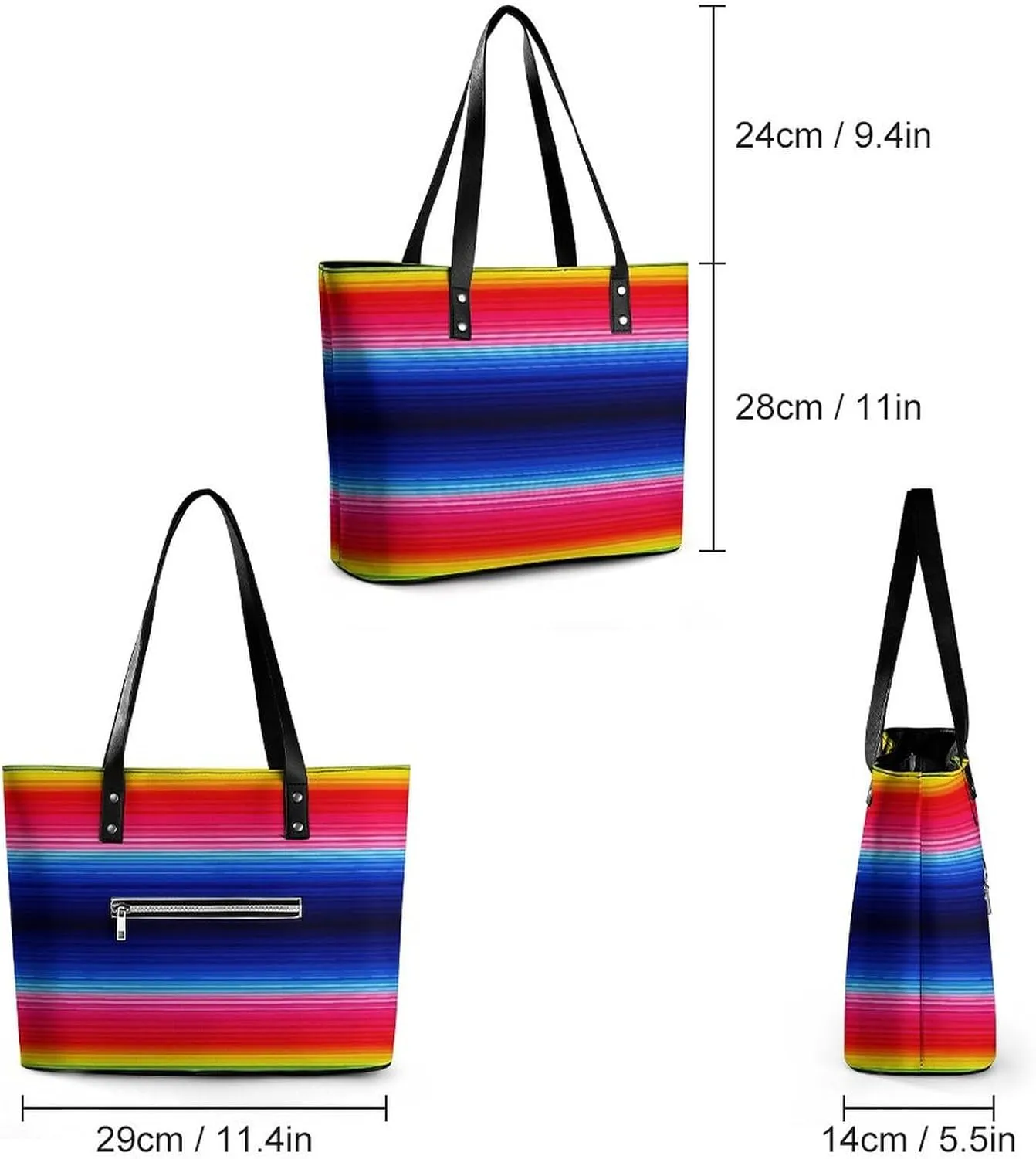 Large Leather Handbag Unisex Travel Lightweight Tote Bag For Daily Use
