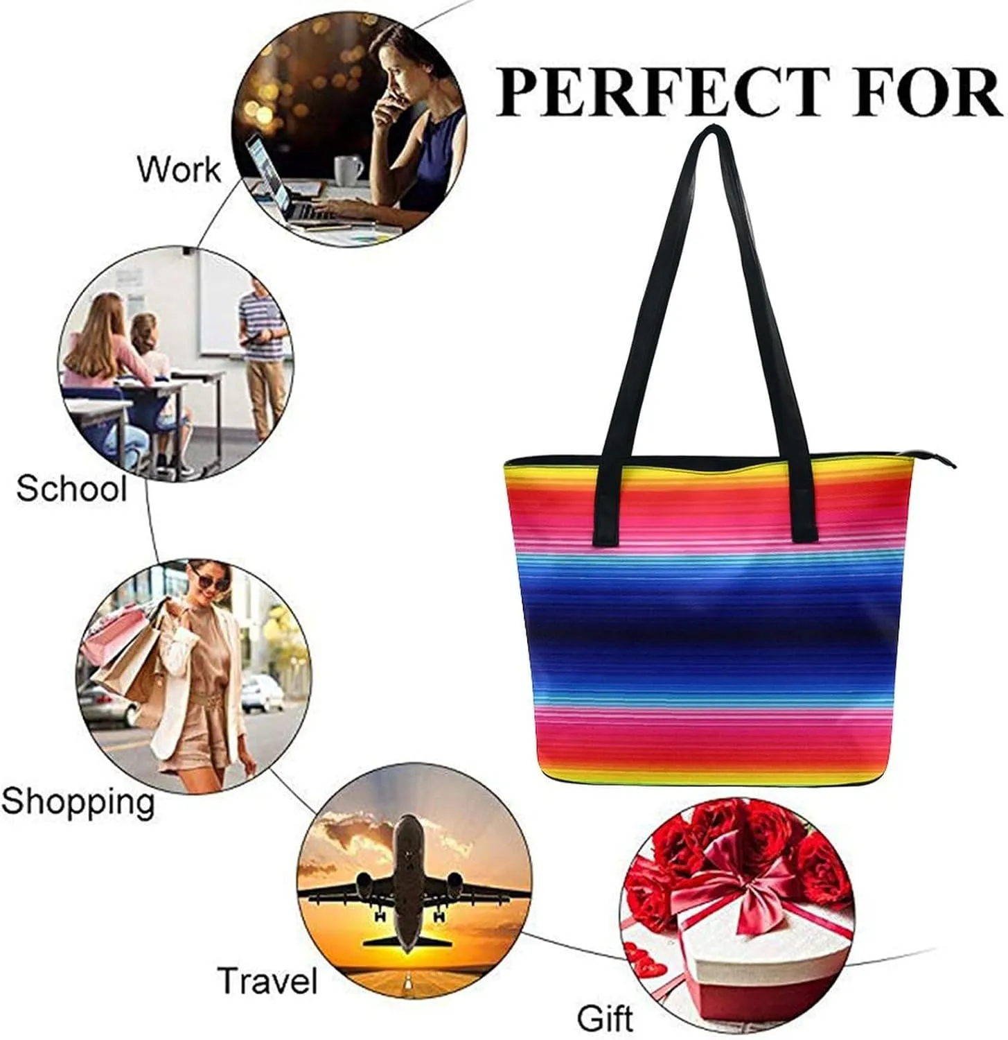 Large Leather Handbag Unisex Travel Lightweight Tote Bag For Daily Use