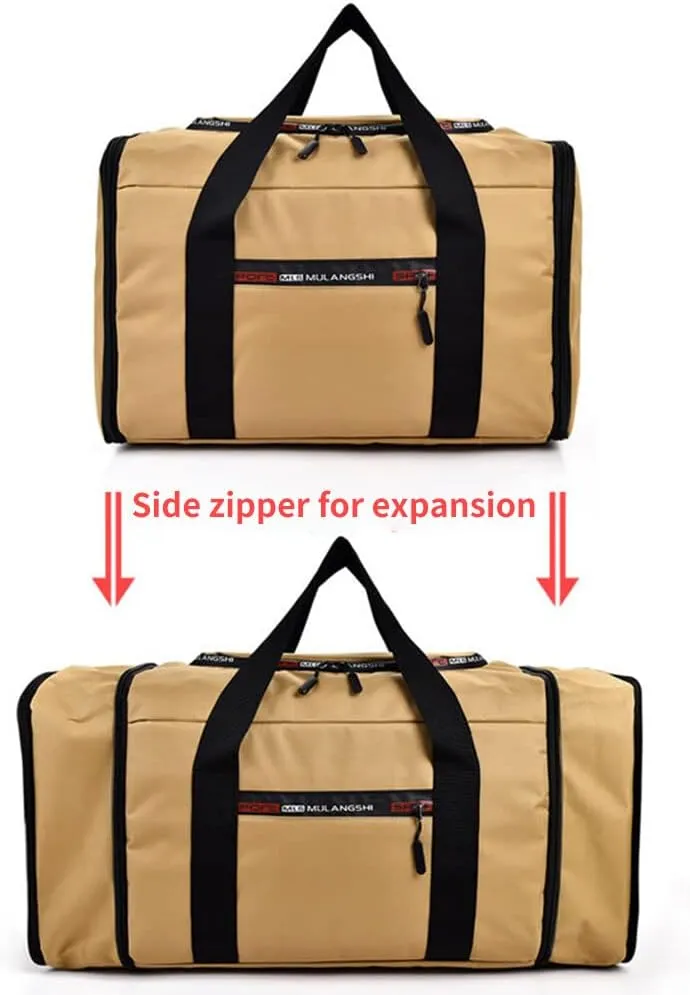 Large Travel Duffle Bag Expandable Duffle Bag Lightweight Waterproof Tear Resistant Duffle Bag Automotive Roof Cargo Luggage Carrier for Outdoor Camping Gym Weekender Bag for Men Women - Black