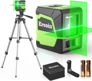 Laser Level with Tripod, 100Ft/30m Self Leveling Green Cross Line Self Level Laser Tool for Picture Hanging, Tile, Construction Indoor Project,Construction with 25in Tripod, 2 AA Batteries，Carry Bag