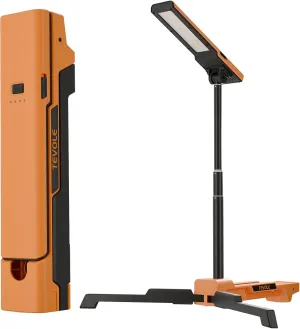 LED Work Light with Stand Foldable Tripod Lighting 1500LM Adjustable Stand for Construction, Outdoor, DIY, and Camping, IP54 Waterproof, Rechargeable Battery with Type-C Charging