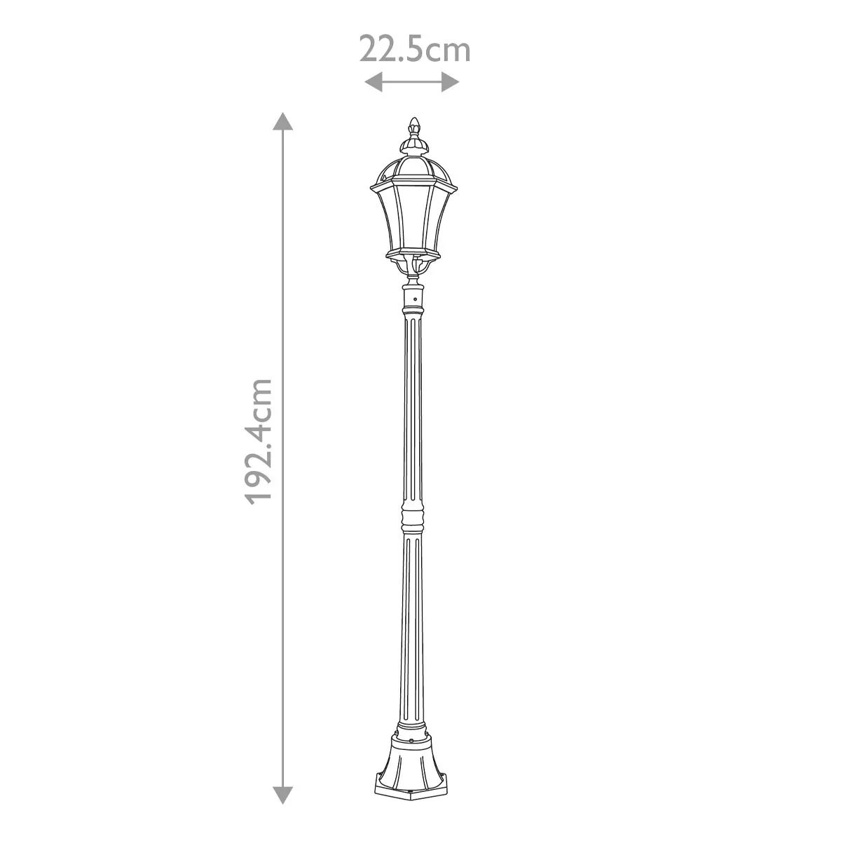Ledbury 1 Light Lamp Post | Black
