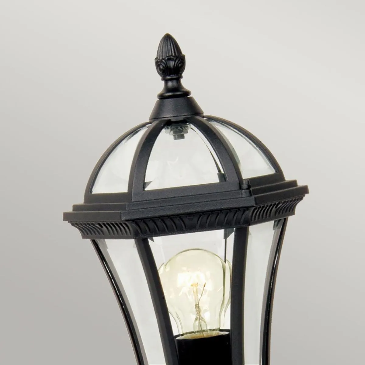 Ledbury 1 Light Pedestal Lantern | Black