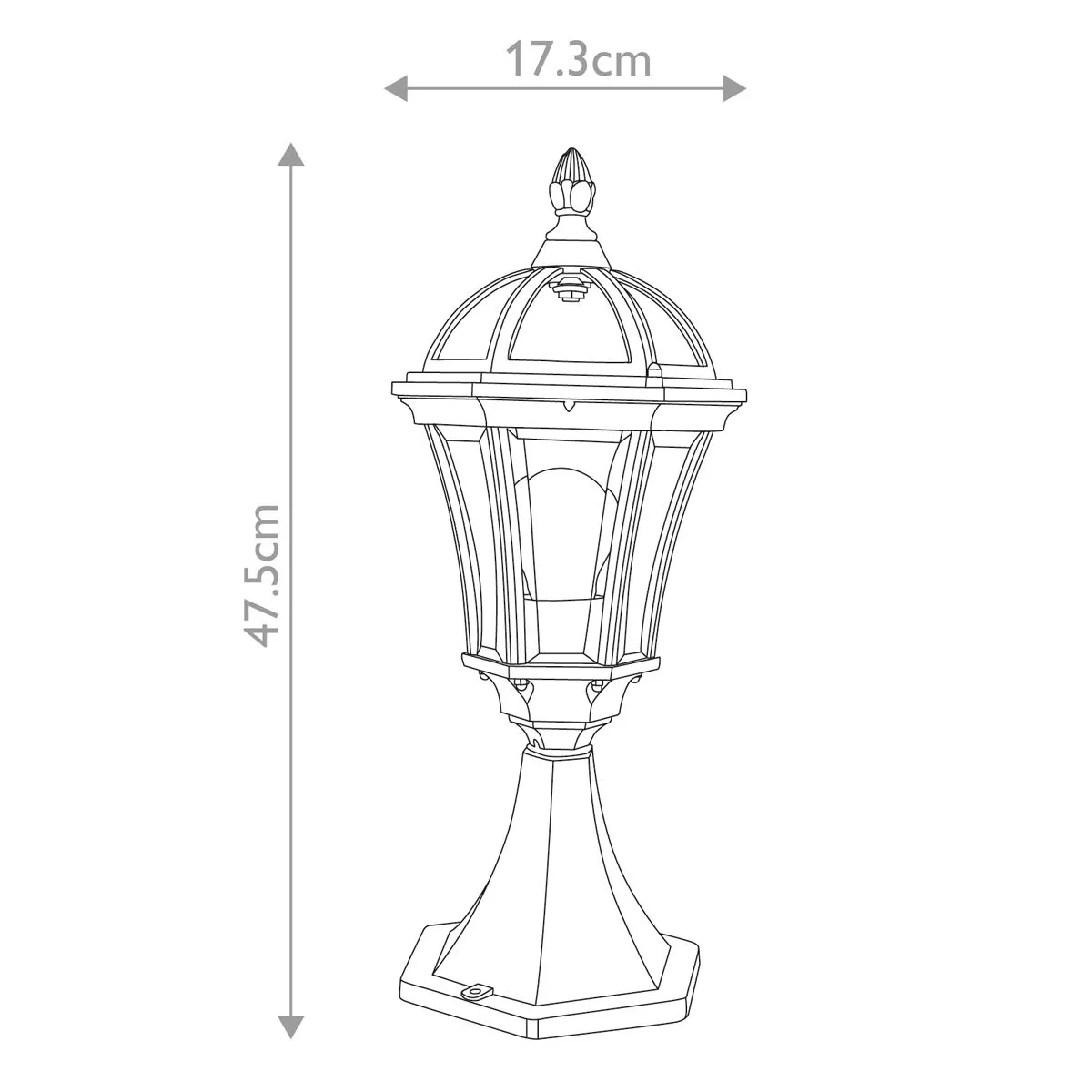 Ledbury 1 Light Pedestal Lantern | Black