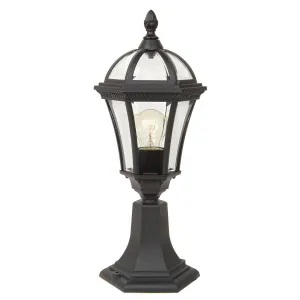 Ledbury 1 Light Pedestal Lantern | Black