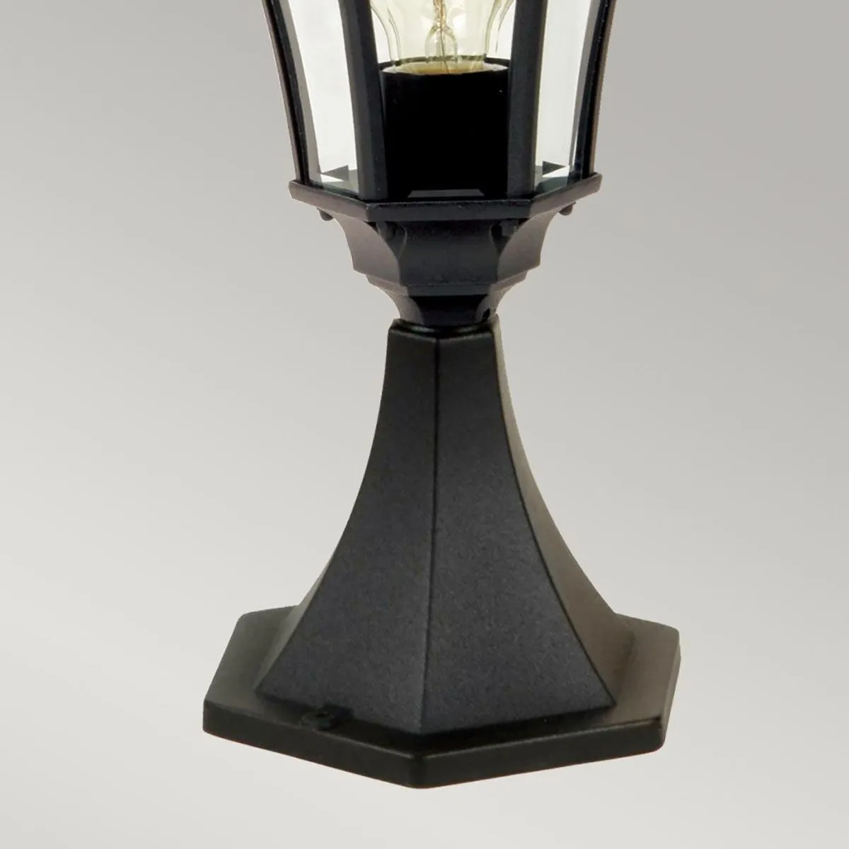 Ledbury 1 Light Pedestal Lantern | Black