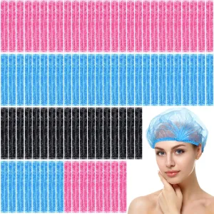 Leyndo 1000 Pcs Disposable Shower Caps Waterproof Plastic Bath Caps Bulk, Elastic Hair Processing Thick Waterproof Bath for Women, Spa Party Travel, Hair Salon(Pink, Blue, Black)