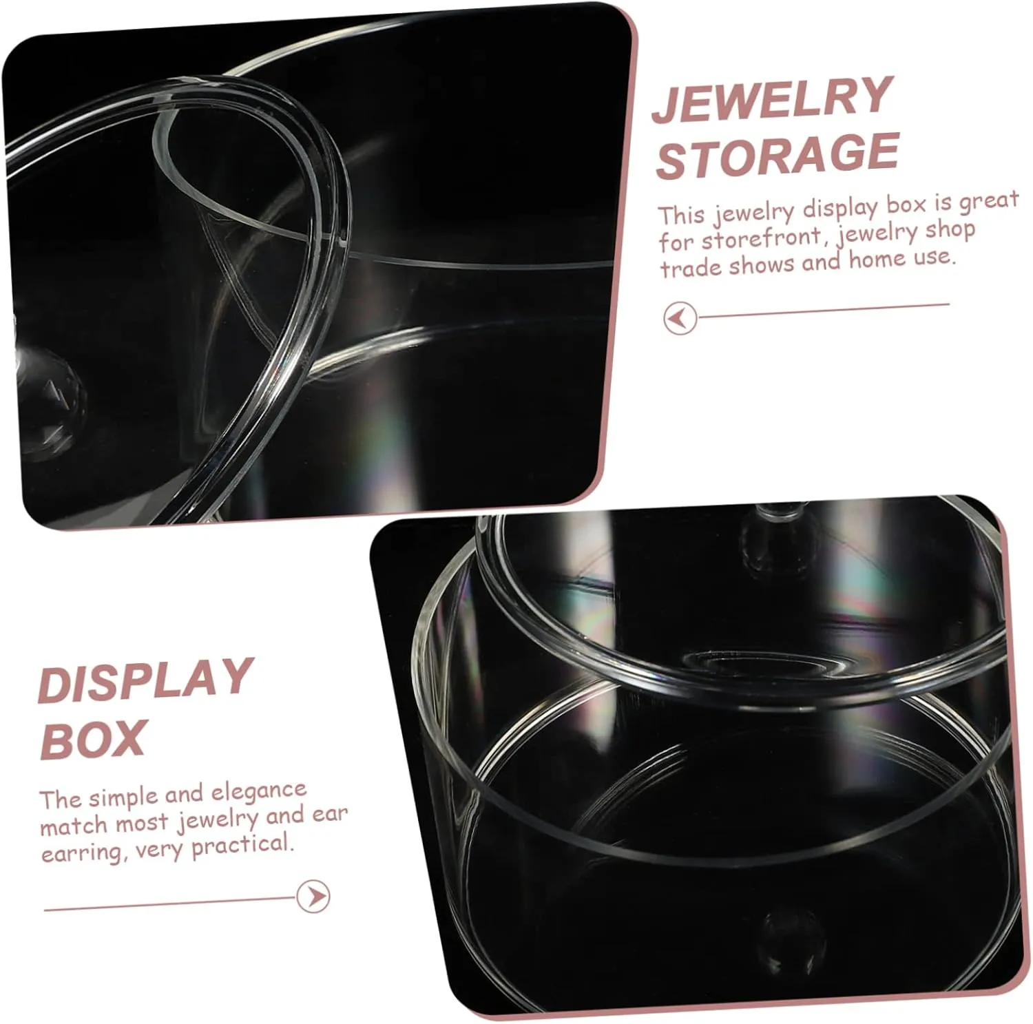 LIFKOME Transparent Jewelry Display Box for Watches Earrings Organizer Elegant Showcase for Home Store and Vanity Keeps Jewelry Organized and Accessible
