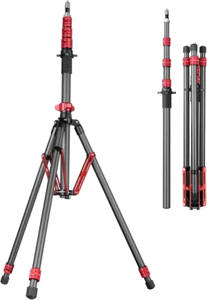 Light Stand Carbon Fiber, Adjustable Tripod Stand for Photography, 260cm/102inch Studio Sturdy Tripod for Speedlite Flash Softbox Strobe Light Camera with Carrying Bag