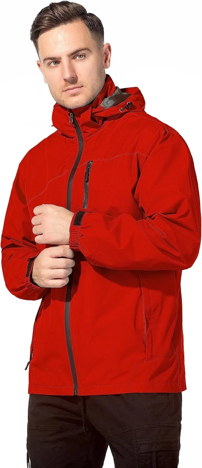 Lightweight Waterproof Jackets with Detachable Hood for Men