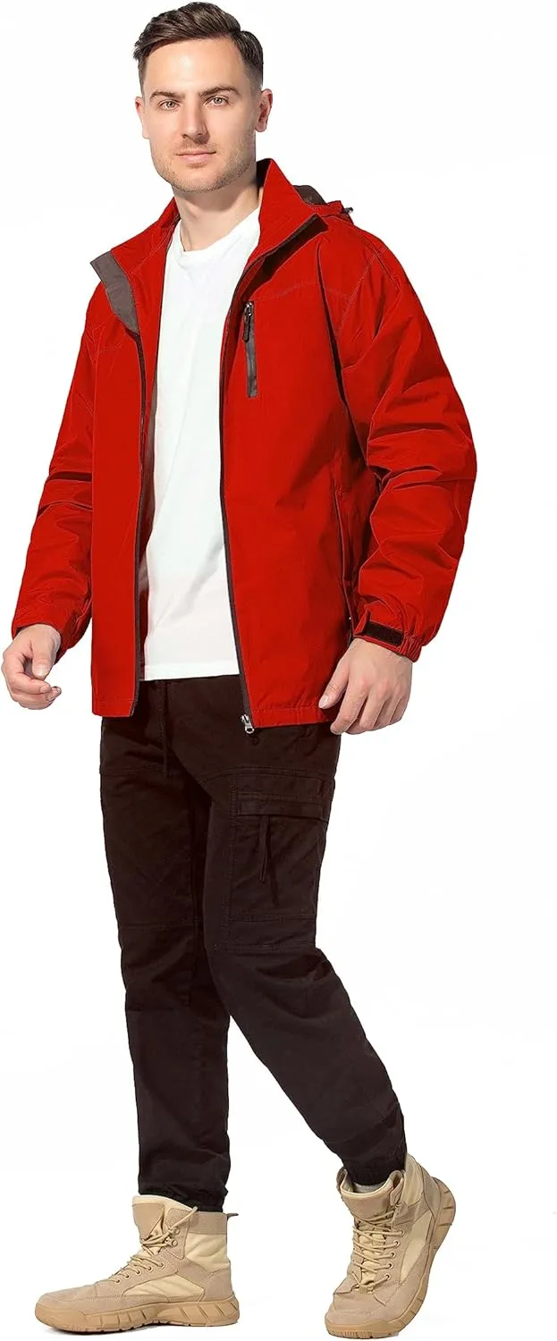 Lightweight Waterproof Jackets with Detachable Hood for Men
