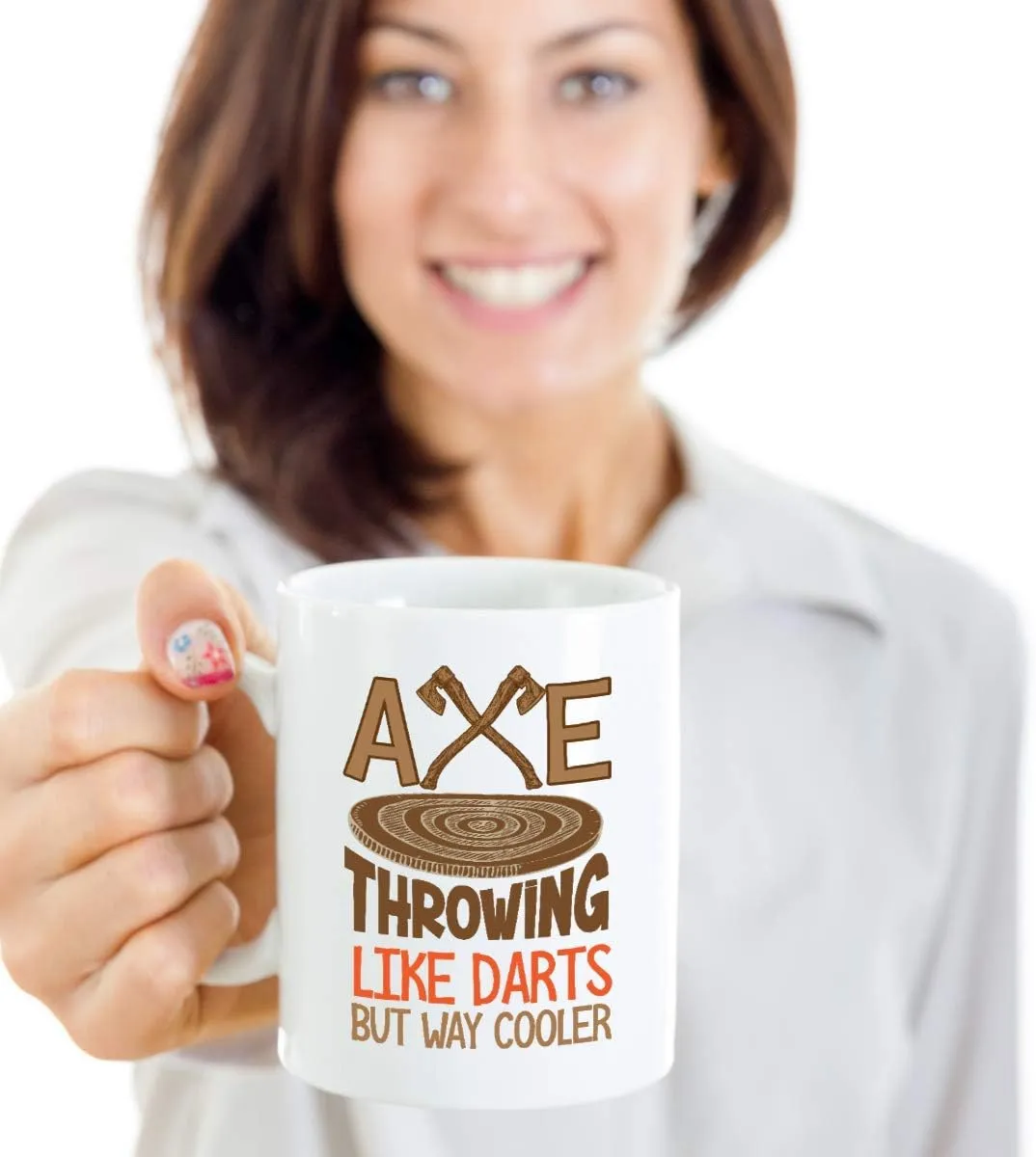 Like Darts But Way Cooler Graphic Axe Throwing Wood Target Board & Axes Coffee & Tea Mug, Accessories And Party Giftables For Pro Ax Thrower Men & Women (15oz)