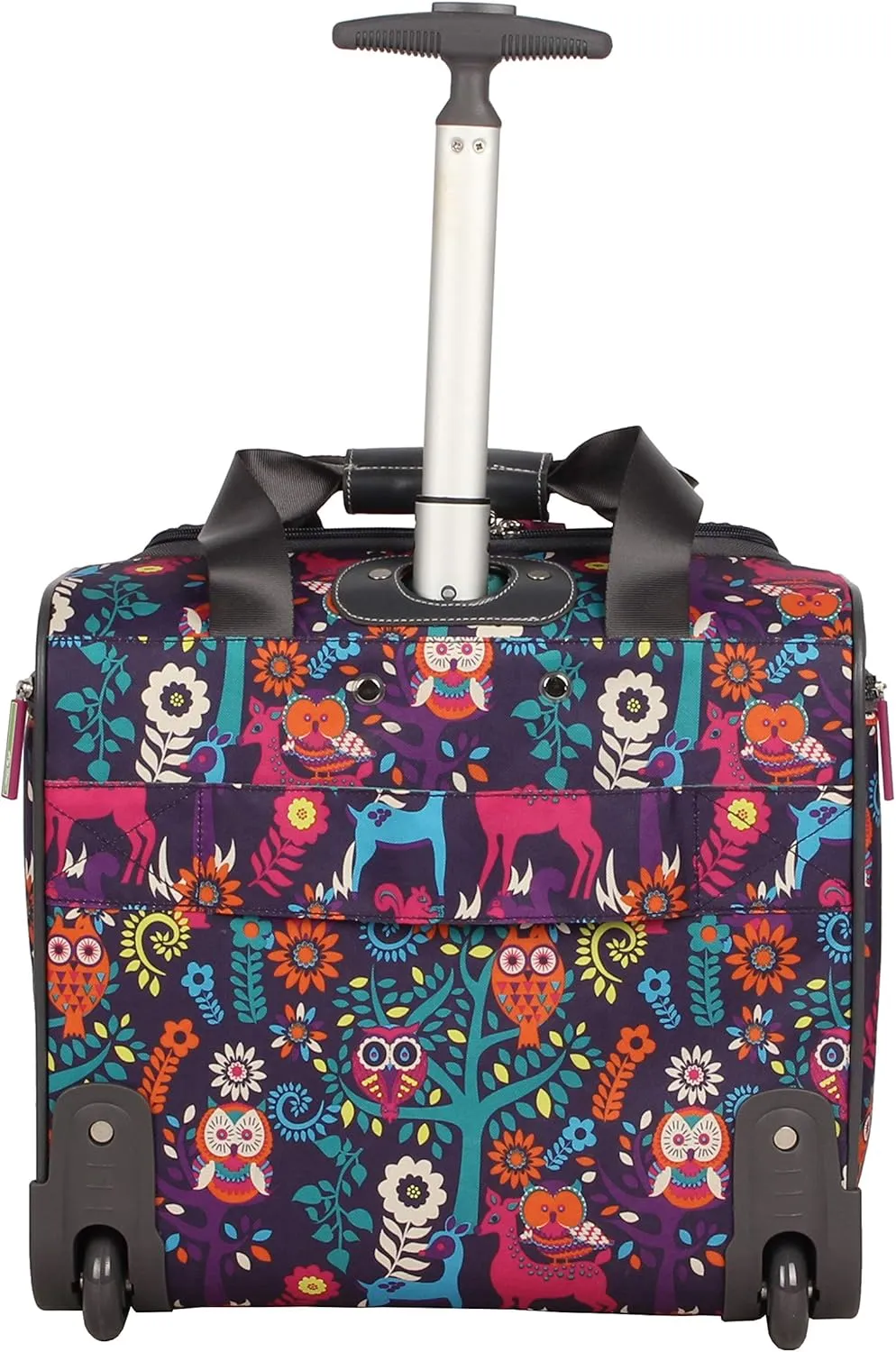Lily Bloom Designer 15 Inch Carry On - Weekender Overnight Business Travel Luggage - Lightweight 2- Rolling Wheels Suitcase - Under Seat Rolling Bag for Women (Wildwoods)