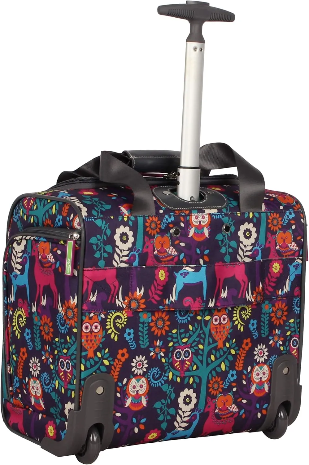 Lily Bloom Designer 15 Inch Carry On - Weekender Overnight Business Travel Luggage - Lightweight 2- Rolling Wheels Suitcase - Under Seat Rolling Bag for Women (Wildwoods)