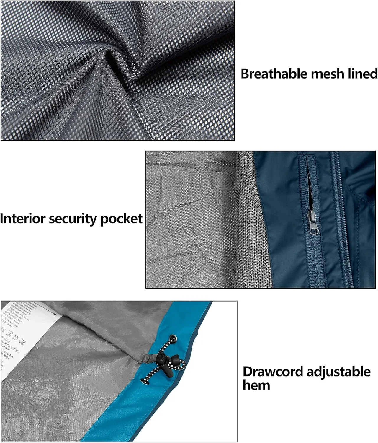 Little Donkey Andy Men's High-performance Waterproof Rain Jacket Ultra Lightweight Rain Shell for Hiking,Golf,Travel