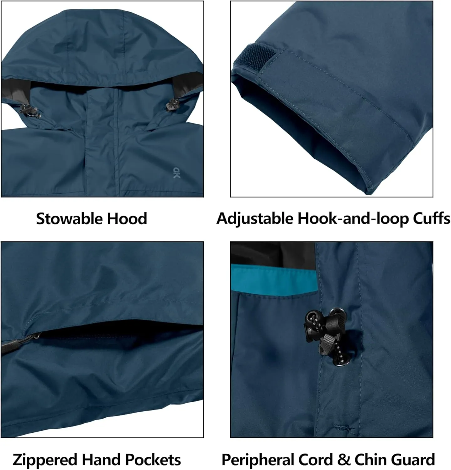 Little Donkey Andy Men's High-performance Waterproof Rain Jacket Ultra Lightweight Rain Shell for Hiking,Golf,Travel