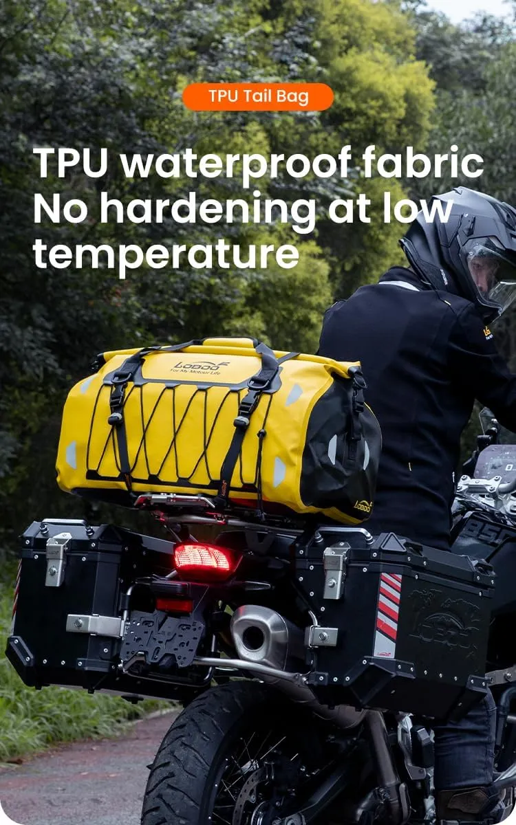 Loboo Motorcycle Travel Luggage Bag, 50L, Yellow, 53cm x 20cm x 30cm